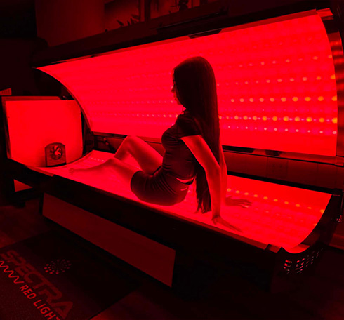 Red Light Bed Women In Bed